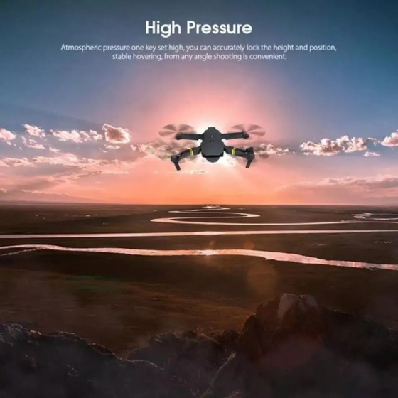 Mini Dron teledirigido E58 para niños, cuadricóptero plegable con cáma