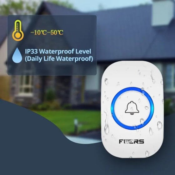 Timbre inalámbrico Fuers, timbre de bienvenida a prueba de agua, timbr Timbre inalámbrico Fuers, timbre de bienvenida a prueba de agua, timbr