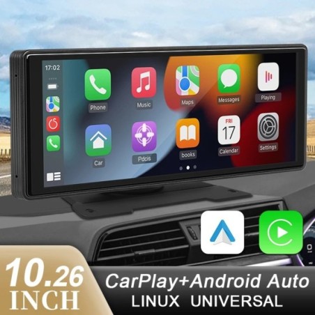 Reproductor de vídeo Multimedia con Radio para espejo de coche de 10,26 pulgadas, pantalla Universal inalámbrica Carplay Android