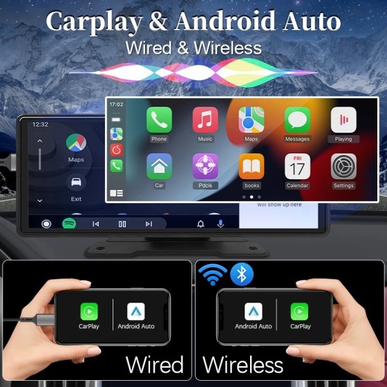 Reproductor de vídeo Multimedia con Radio para espejo de coche de 10,2