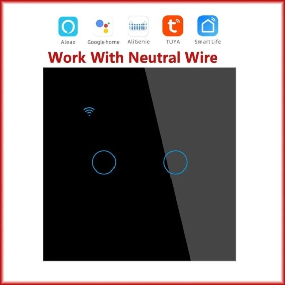 Interruptor inteligente WiFi, Interruptor táctil de pared con luz euro Interruptor inteligente WiFi, Interruptor táctil de pared con luz euro