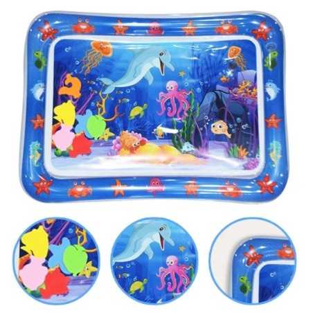 Colchoneta inflable de PVC con diseño de Delfín Azul para bebé, tapete de juego de agua para niño pequeño, juguetes de actividad