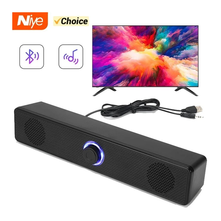 Barra de sonido con cable e inalámbrica para PC, Altavoz Bluetooth, al