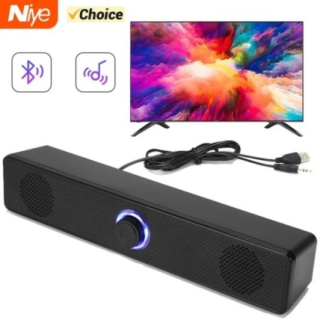 Barra de sonido con cable e inalámbrica para PC, Altavoz Bluetooth, alimentado por USB, para TV, Pc, ordenador portátil, juegos,