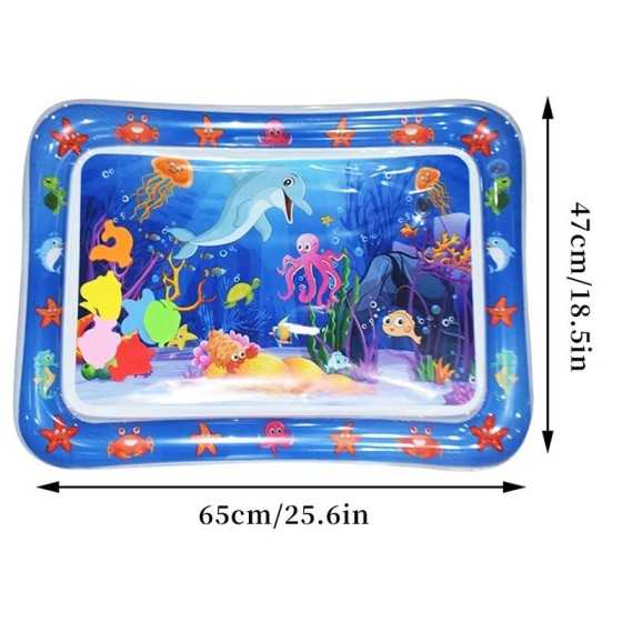 Colchoneta inflable de PVC con diseño de Delfín Azul para bebé, tapete