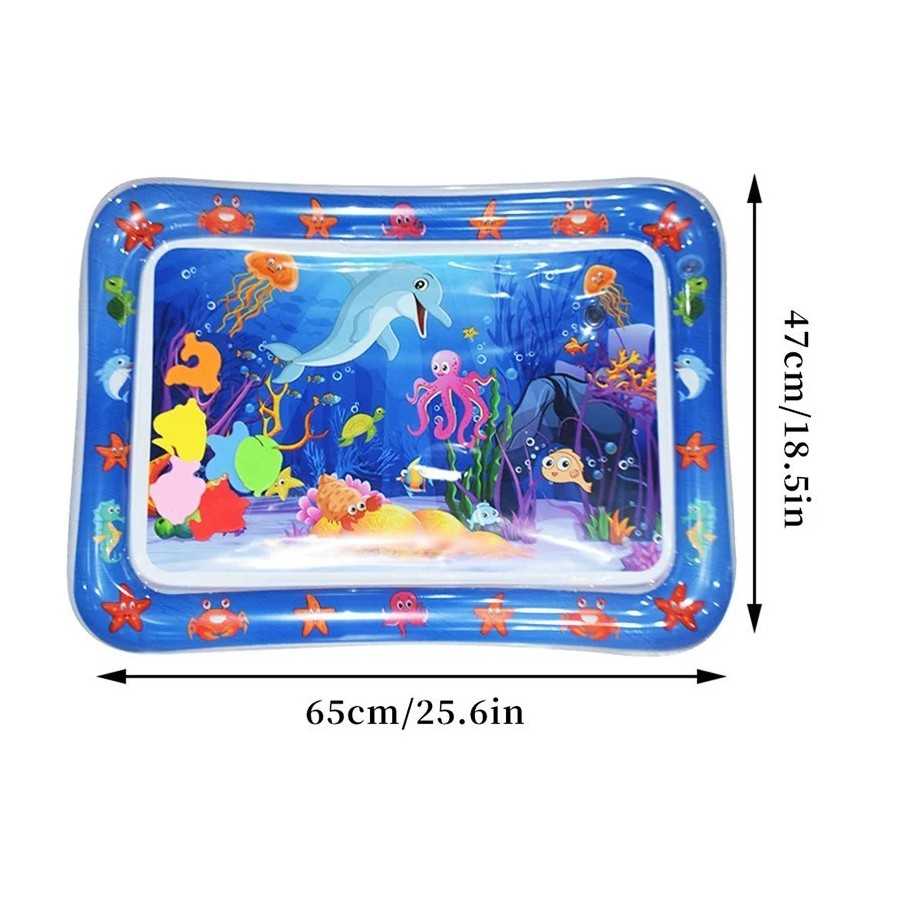 Colchoneta inflable de PVC con diseño de Delfín Azul para bebé, tapete