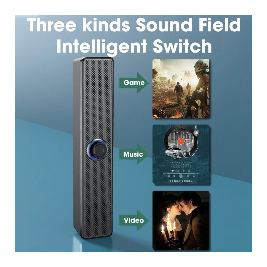 Barra de sonido con cable e inalámbrica para PC, Altavoz Bluetooth, al