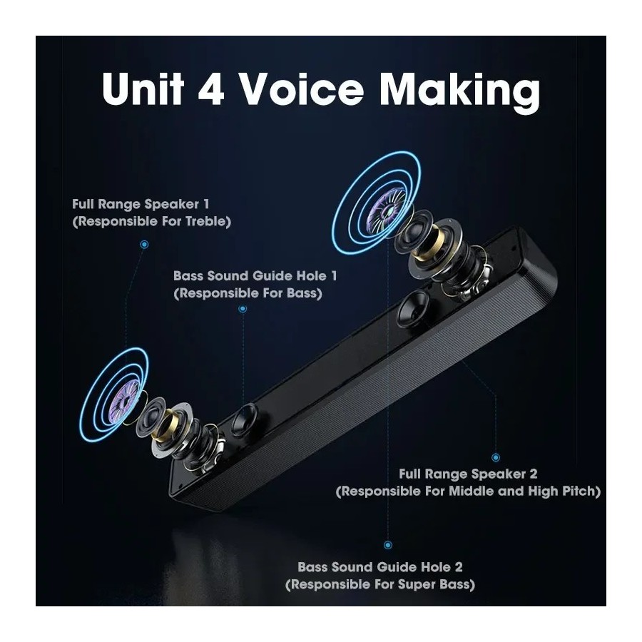 Barra de sonido con cable e inalámbrica para PC, Altavoz Bluetooth, al