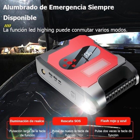 12V Fuente de alimentación de arranque de emergencia para coche, bomba