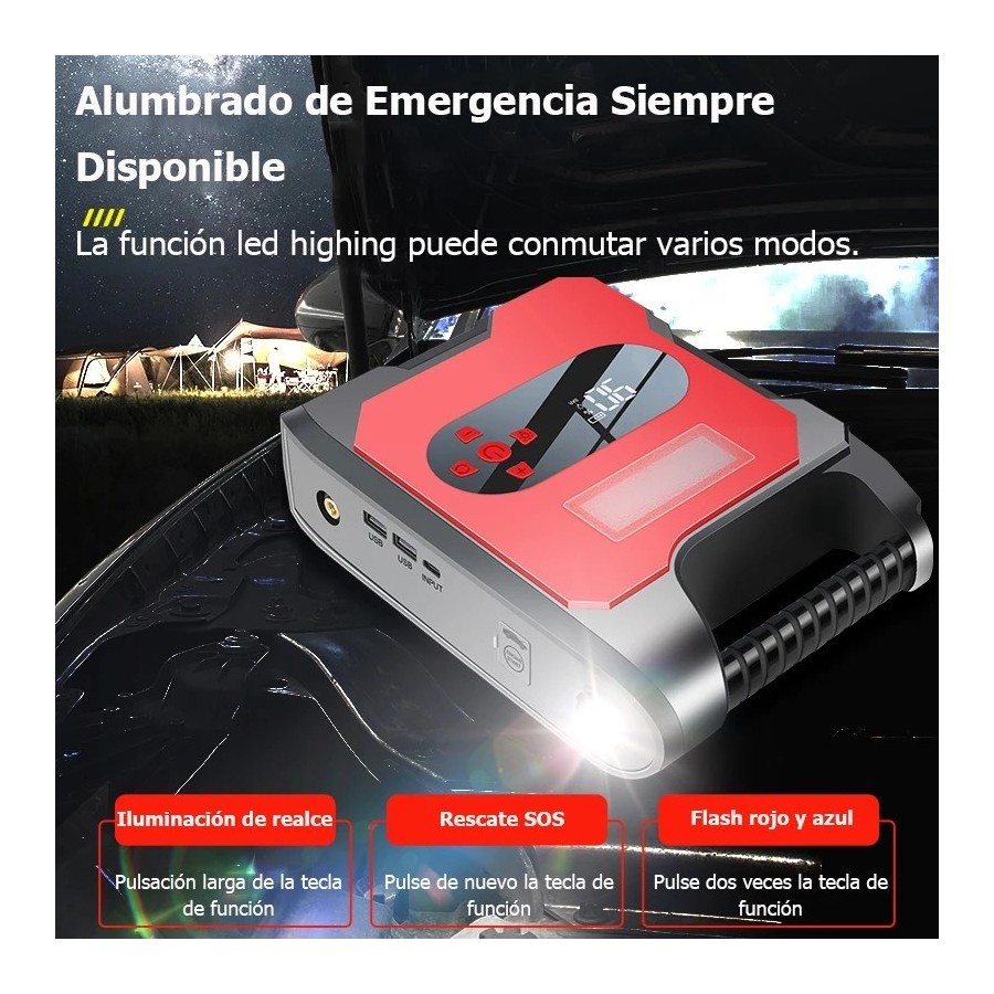 12V Fuente de alimentación de arranque de emergencia para coche, bomba