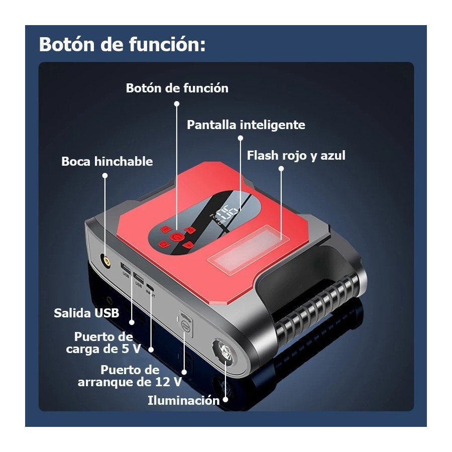 12V Fuente de alimentación de arranque de emergencia para coche, bomba