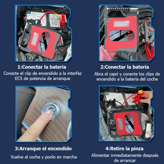 12V Fuente de alimentación de arranque de emergencia para coche, bomba