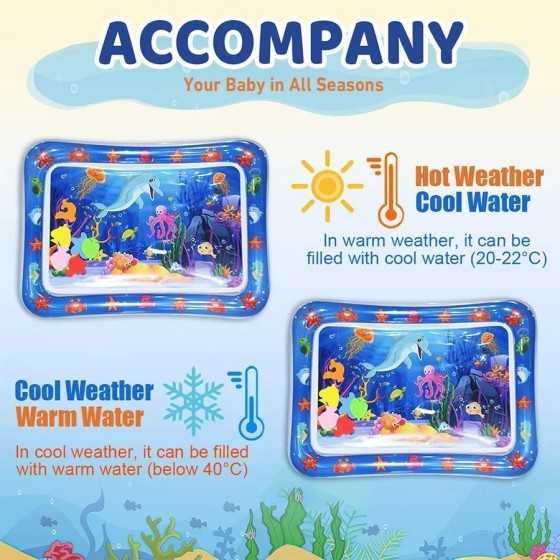 Colchoneta inflable de PVC con diseño de Delfín Azul para bebé, tapete