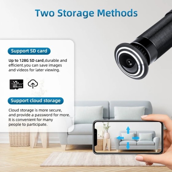 Zexmte-cámara Ojo de puerta WIFI Tuya Smart Home, 2,4G y 5G, 1080P, 15