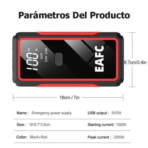 Arrancador de batería de coche portátil, 600A / 1200A / 2000A, refuerz Arrancador de batería de coche portátil, 600A / 1200A / 2000A, refuerz