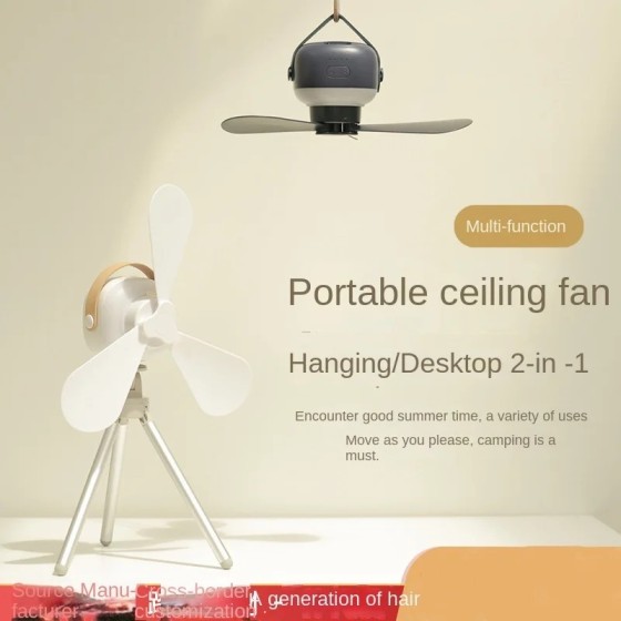 Mini ventilador de techo inalámbrico portátil, ventilador USB con cont