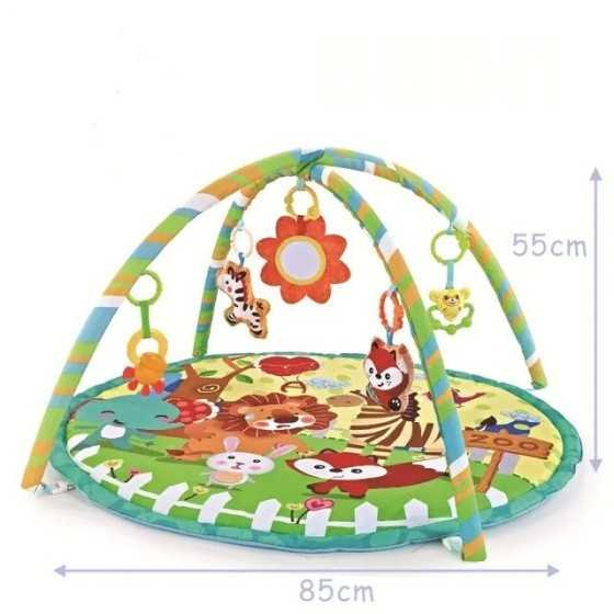 Estera de juego para gimnasio para bebé, marco de Fitness con 5 juguetes desmontables, alfombra de desarrollo de habilidad senso Estera de juego para gimnasio para bebé, marco de Fitness con 5 juguetes desmontables, alfombra de desarrollo de habilidad senso