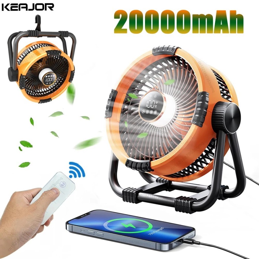 Ventilador portátil recargable para acampar al aire libre, circuladore