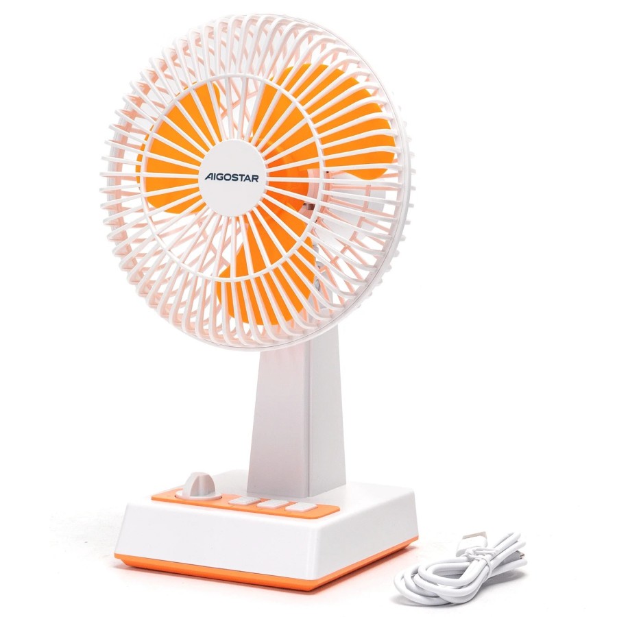 Ventilador de Mesa Portátil, 8 Pulgadas, 3 Aspas, 3 Velocidades, Sin B