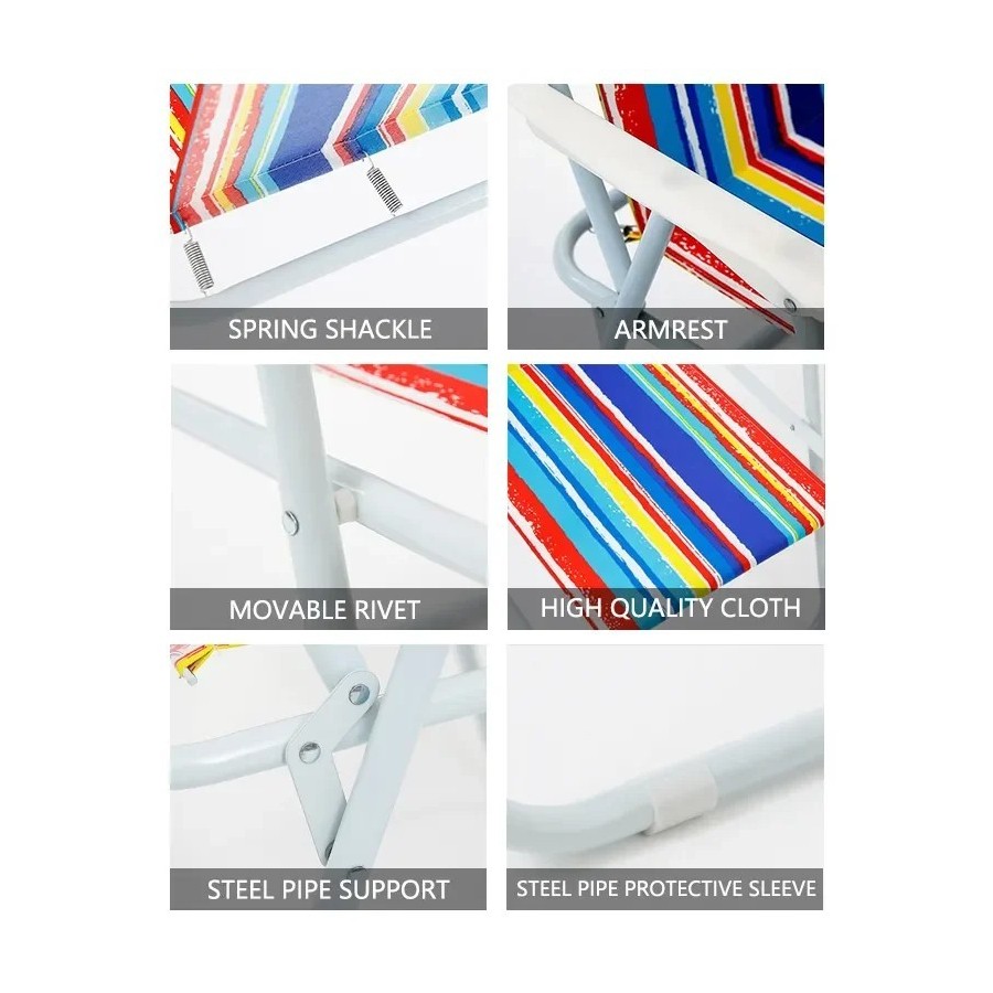 Silla Plegable de Playa Silla de Taburete con Respaldo multifunción po