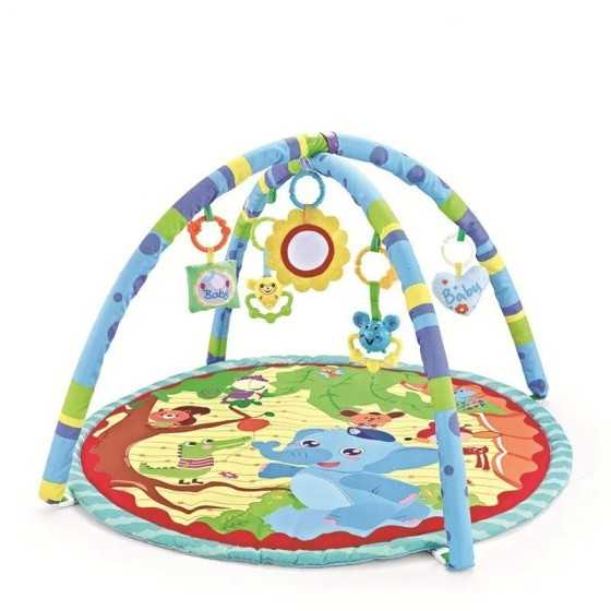 Estera de juego para gimnasio para bebé, marco de Fitness con 5 juguetes desmontables, alfombra de desarrollo de habilidad senso Estera de juego para gimnasio para bebé, marco de Fitness con 5 juguetes desmontables, alfombra de desarrollo de habilidad senso