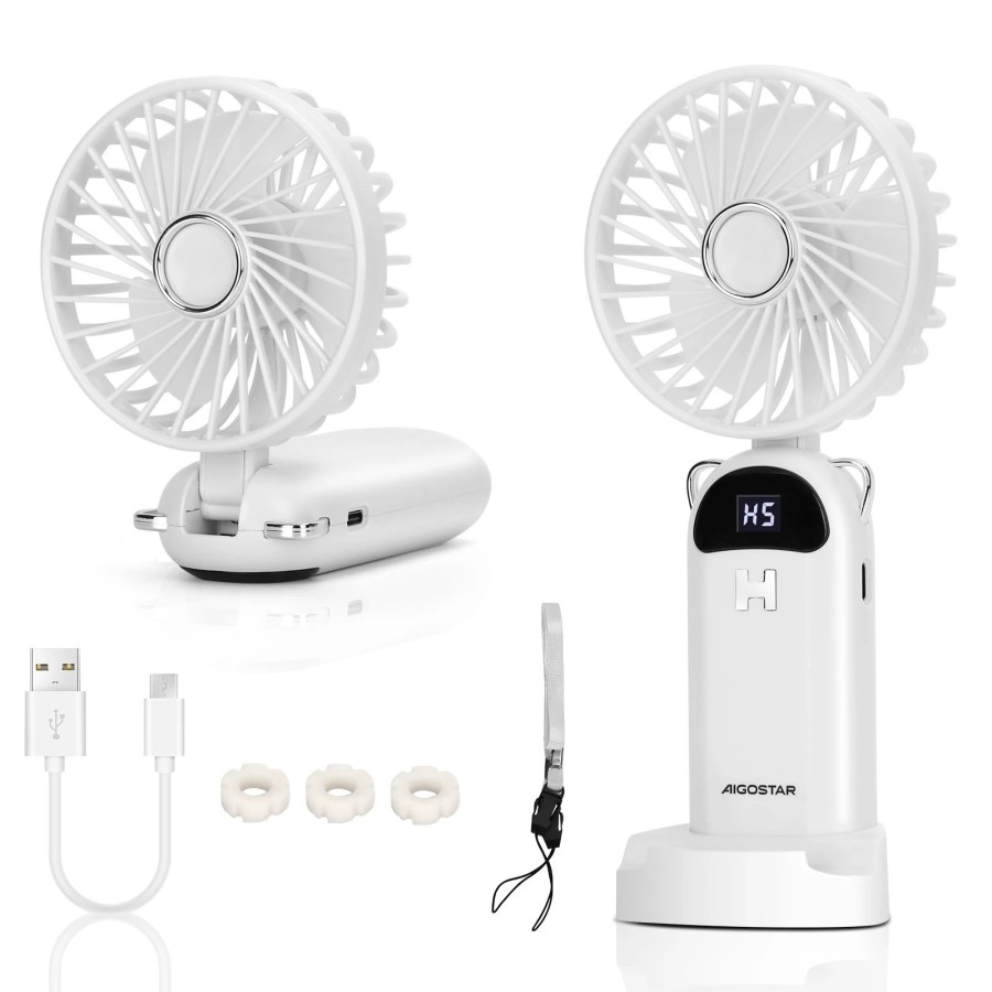 Ventilador de Mano Portátil USB, 3 Pulgadas, 3 Aspas, 5 Velocidades, 1 Ventilador de Mano Portátil USB, 3 Pulgadas, 3 Aspas, 5 Velocidades, 1