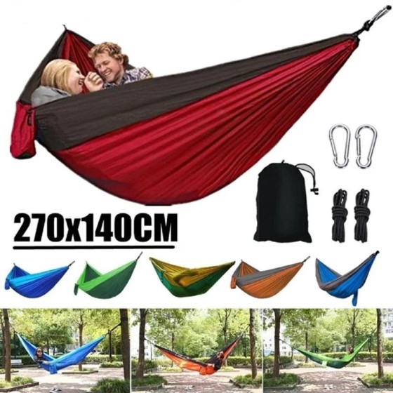 Hamaca portátil para acampar al aire libre para una sola persona con h
