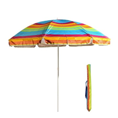 S7 STAR Sombrilla Playa Multicolor, Sombrilla Plegable Grande, Sombrilla Ligera con Bolsa Transporte, Protecciíon UV 50 Sombrill