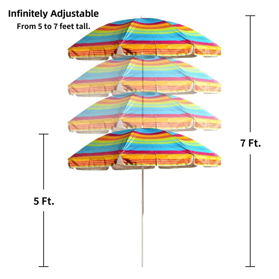 S7 STAR Sombrilla Playa Multicolor, Sombrilla Plegable Grande, Sombril