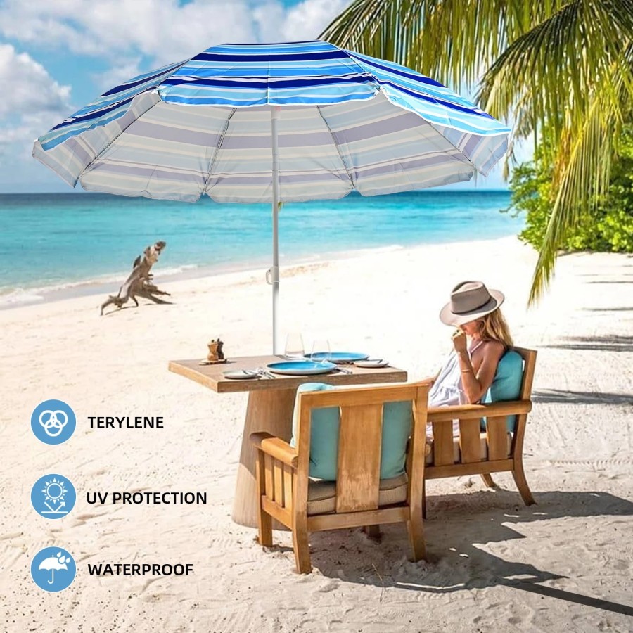 S7 STAR Sombrilla Playa Multicolor, Sombrilla Plegable Grande, Sombril