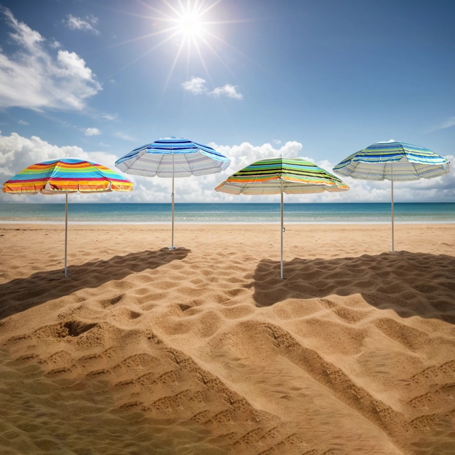 S7 STAR Sombrilla Playa Multicolor, Sombrilla Plegable Grande, Sombril
