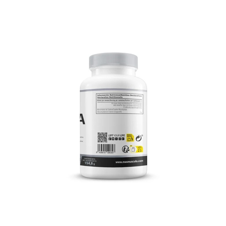 Creatina Monohidrato Creapure® - 120 Cápsulas Vegetales MM Supplements