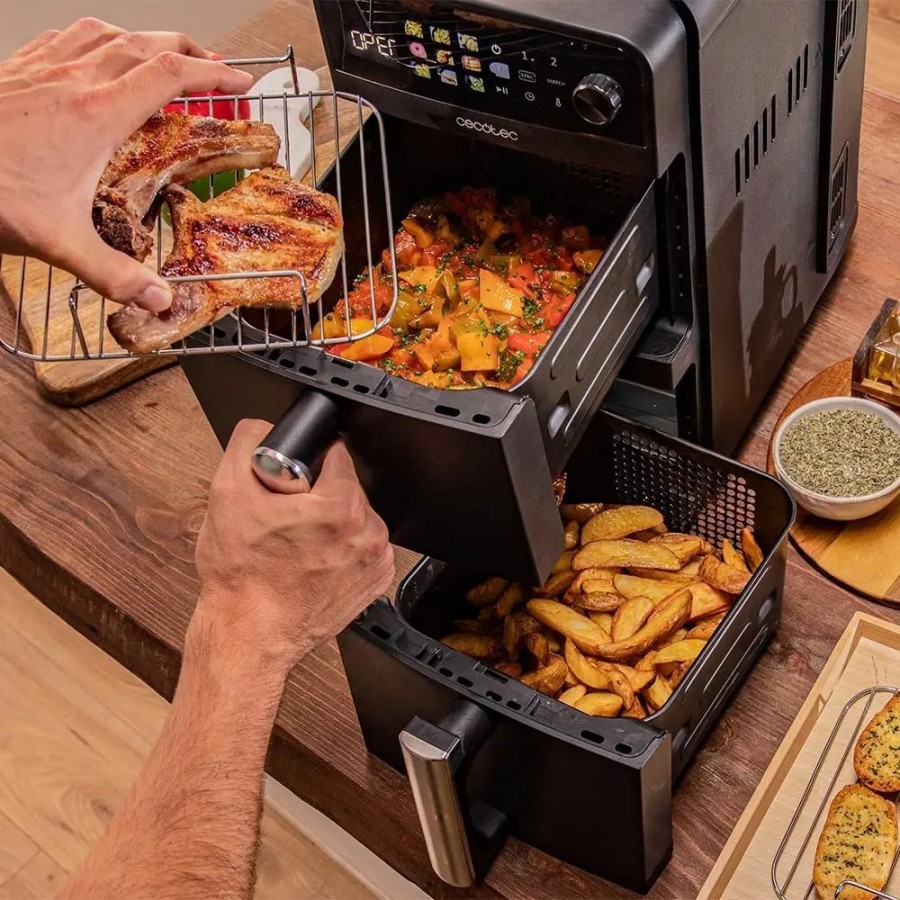 Cecotec Freidora de Aire de 10L con Cubetas Superpuestas Cecofry DuoLe