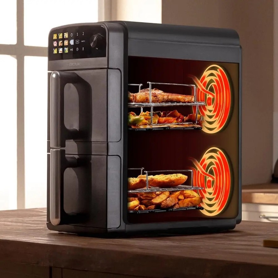 Cecotec Freidora de Aire de 10L con Cubetas Superpuestas Cecofry DuoLe
