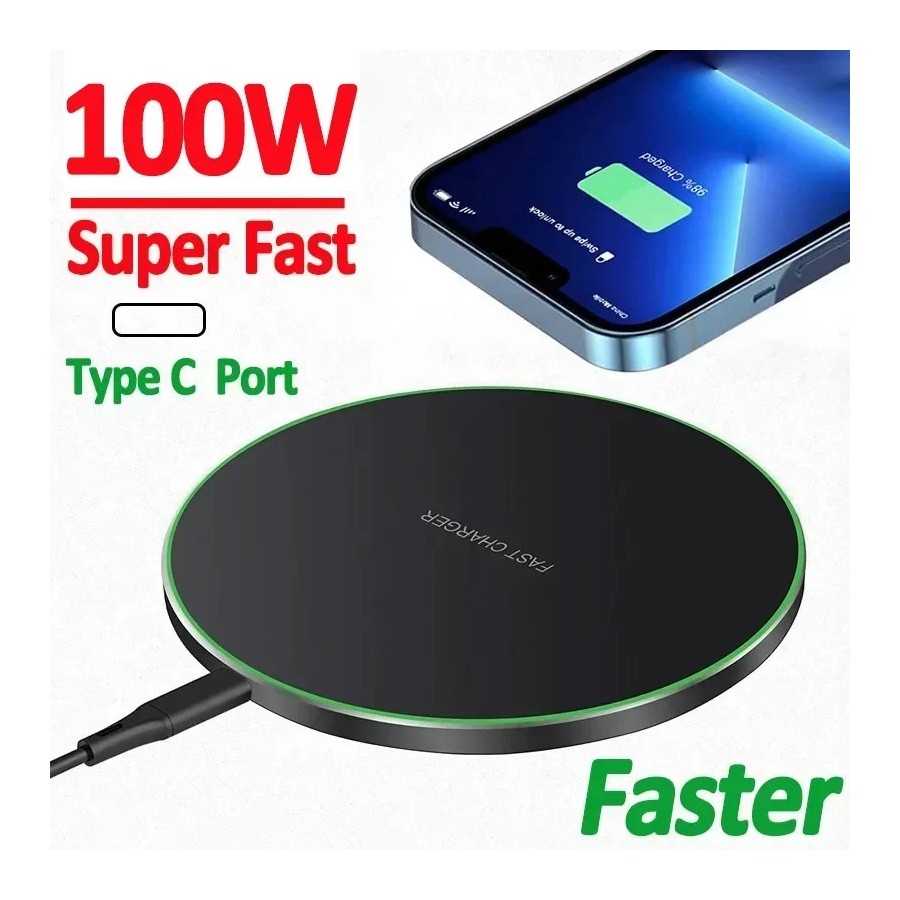 Cargador inalámbrico rápido de 100W, estación de carga para iPhone 15,