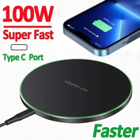Cargador inalámbrico rápido de 100W, estación de carga para iPhone 15, 14, 13, 12, X Pro Max, 8, Samsung Galaxy S23, Xiaomi