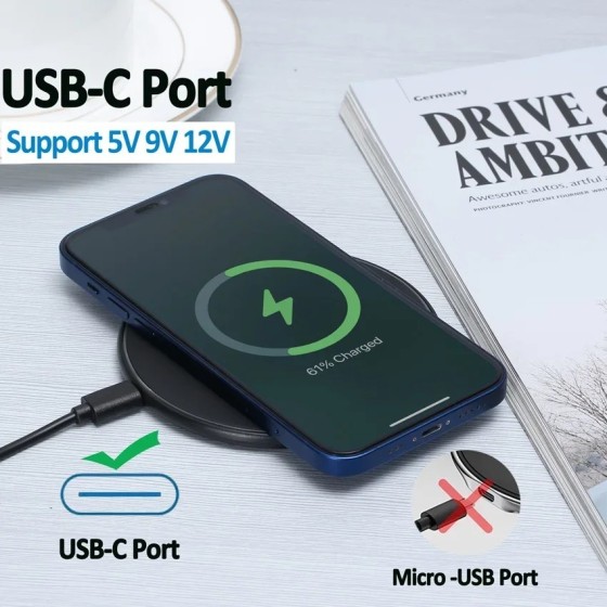 Cargador inalámbrico rápido de 100W, estación de carga para iPhone 15,