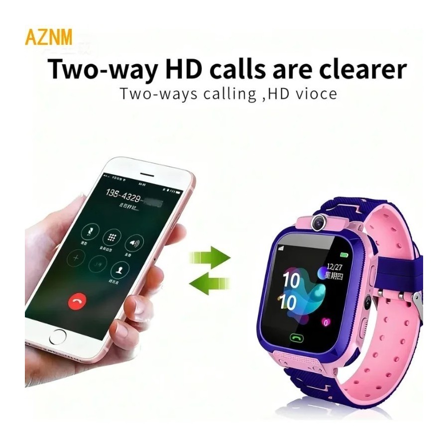 Reloj Inteligente para Niños con Función SOS, Resistente al Agua IP67,