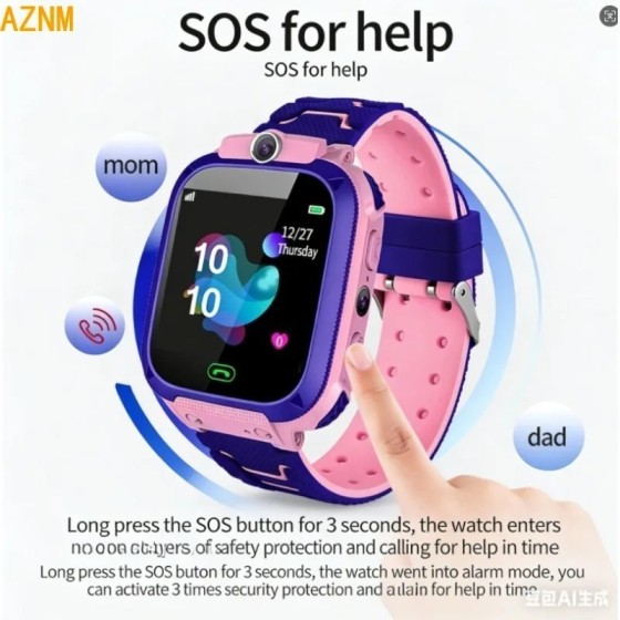 Reloj Inteligente para Niños con Función SOS, Resistente al Agua IP67,