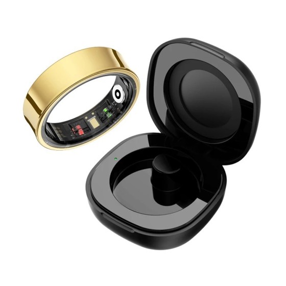 Anillo Inteligente R09 para Hombre y Mujer con Estuche de Carga, Monit