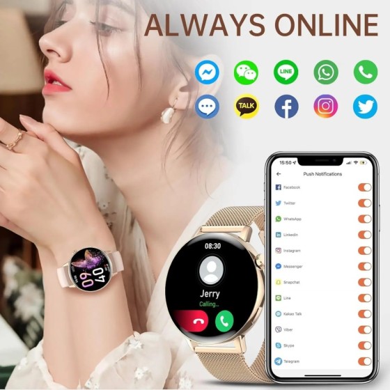 Smartwatch 2025 IP67 Bluetooth Aptitud Pulsera Monitoreo De La Ritmo C