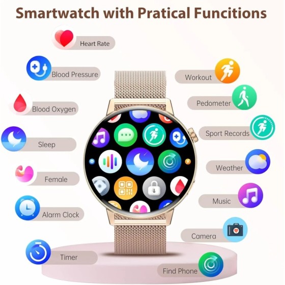 Smartwatch 2025 IP67 Bluetooth Aptitud Pulsera Monitoreo De La Ritmo C