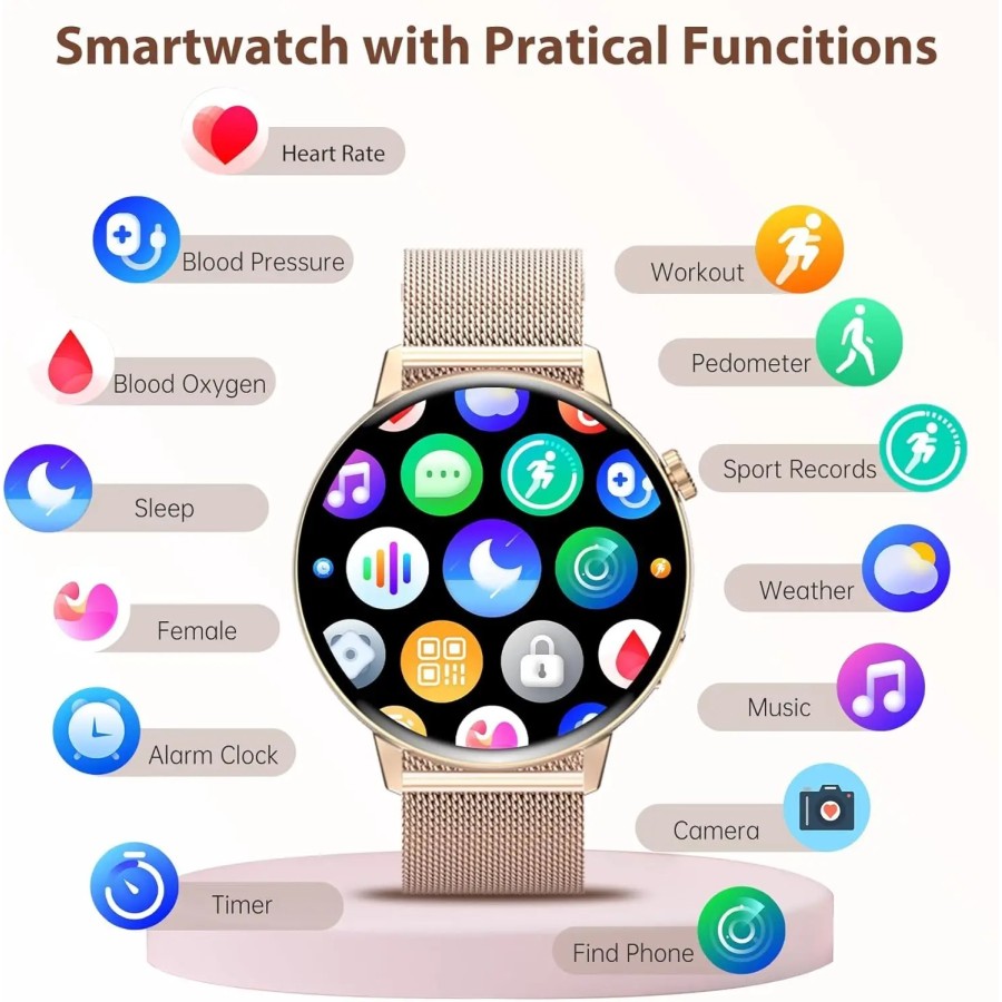 Smartwatch 2025 IP67 Bluetooth Aptitud Pulsera Monitoreo De La Ritmo C