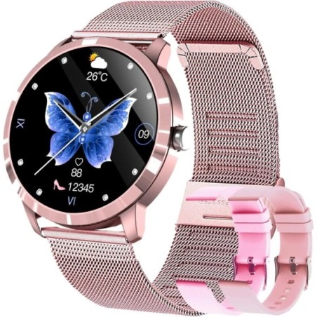 Reloj Inteligente Mujer, 2026 Smartwatch Fitness Acero Pulsera de 1,47'' Reloj Deportivo Mujer, Función Femenina, Pulsómetro, Sp