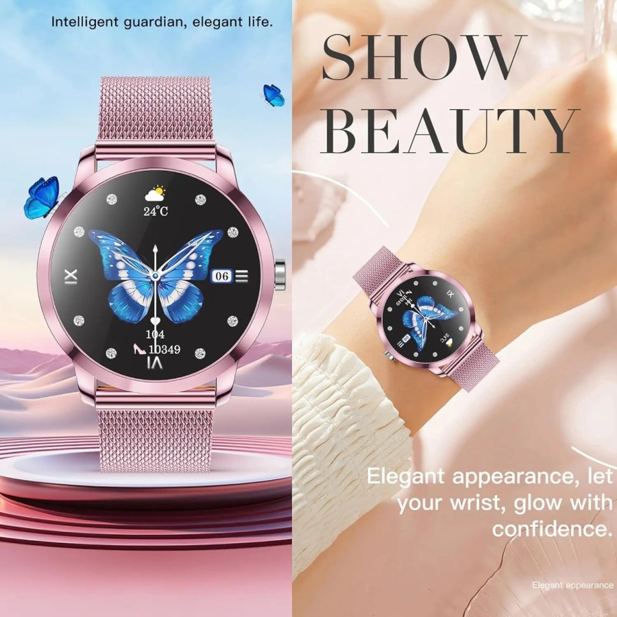 Reloj Inteligente Mujer, 2026 Smartwatch Fitness Acero Pulsera de 1,47
