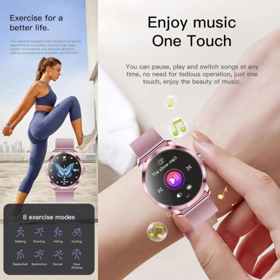 Reloj Inteligente Mujer, 2026 Smartwatch Fitness Acero Pulsera de 1,47 Reloj Inteligente Mujer, 2026 Smartwatch Fitness Acero Pulsera de 1,47