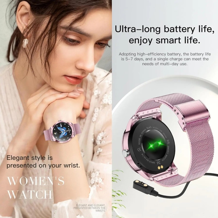 Reloj Inteligente Mujer, 2026 Smartwatch Fitness Acero Pulsera de 1,47