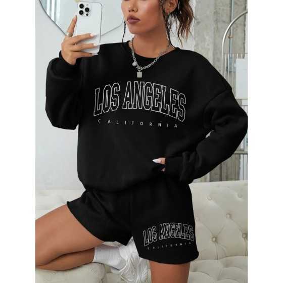 Sudadera con capucha con estampado de la costa occidental de California para mujer, jersey de manga larga con cuello redondo, ro