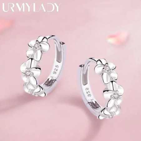 Pendientes de aguja de Plata de Ley 925 para mujer, joyería de alta calidad, flor de circón de cristal, perno prisionero lindo,