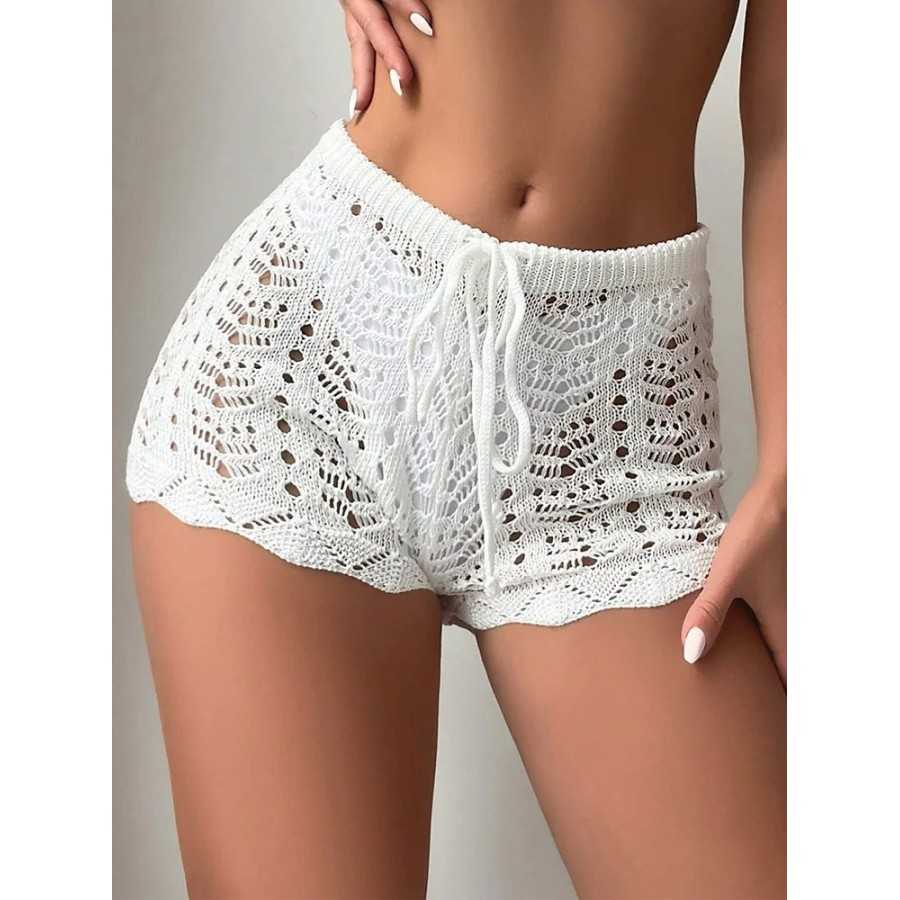 Polyester 100,00 Bikini de punto con cordón hueco, cintura abierta, pa